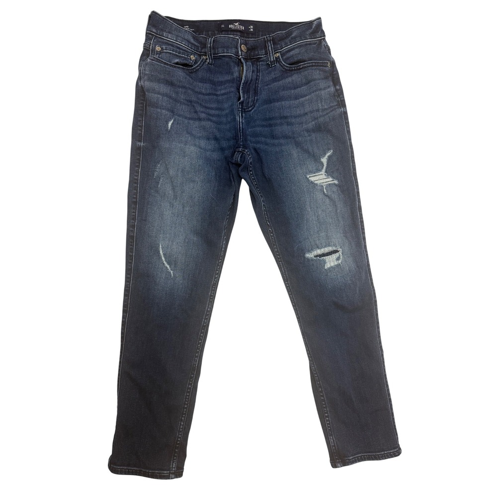 Hollister Taper Advanced Stretch Distressed Dark Wash Jeans W30 L30